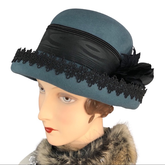 NWT Vintage 1920’s style Cloche 100% wool - Picture 4 of 11